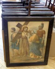 19TH CENTURY STATIONS OF THE CROSS FRAMED SET