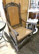 CARVED ANTIQUE MAHOGANY ARMCHAIR