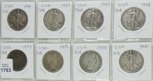 16 U.S. SILVER HALF-DOLLARS