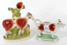 2 ANTIQUE STAFFORDSHIRE COWS