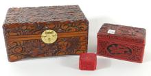 3 CHINESE CARVED BOXES