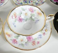 10 ENGLISH CUPS & SAUCERS