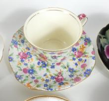 10 ENGLISH CUPS & SAUCERS