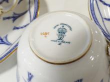 SIX DERBY "BLUEBELLS ON CHAIN" CUPS AND SAUCERS