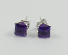 PAIR AMETHYST EARRINGS