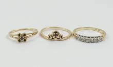 3 GEMSTONE RINGS