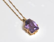 AMETHYST PENDANT AND CHAIN