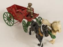 CAST IRON HORSE-DRAWN WAGON