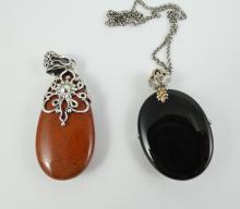 2 AGATE PENDANTS