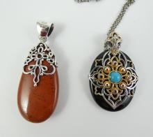 2 AGATE PENDANTS