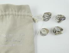 4 STERLING SILVER RINGS