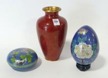THREE PIECES OF CHINESE CLOISONNE