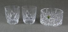 WATERFORD CRYSTAL CHAMPAGNE COASTER AND TUMBLERS