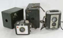 BIN OF VINTAGE CAMERAS