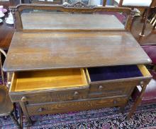 OAK MIRRORED BACK SIDEBOARD