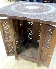 CARVED TEAK TABOURET TABLE