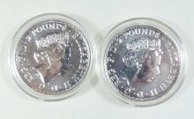 2 BRITISH SILVER BULLION COINS - no tax