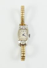 LADIES' GOLD & DIAMOND WRISTWATCH