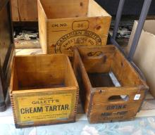 THREE WOODEN CRATES