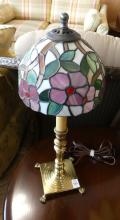 TWO STAINED GLASS TABLE LAMPS