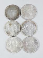 6 CANADIAN SILVER DOLLARS