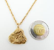 GOLD NUGGET PENDANT NECKLACE