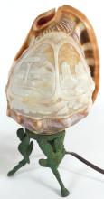 PAIR SEASHELL CAMEO LAMPS