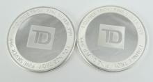 2 SILVER BULLION COINS - no tax