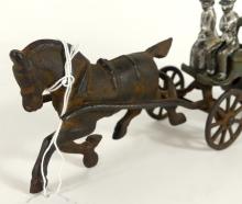 CAST IRON HORSE-DRAWN CARRIAGE