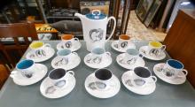 SUSIE COOPER "BLACK FRUIT" COFFEE SET