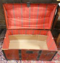 PAINTED ANTIQUE ASIAN TRAVEL TRUNK
