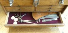 ANTIQUE OAK MACHINIST'S TOOL CHEST