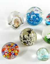 EIGHT PAPERWEIGHTS