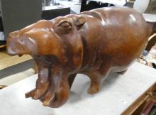 LARGE AFRICAN IRONWOOD "HIPPO" CARVING