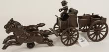 CAST IRON HORSE-DRAWN WAGON