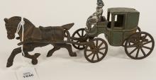 CAST IRON HORSE-DRAWN WAGON