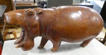 LARGE AFRICAN IRONWOOD "HIPPO" CARVING