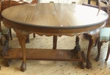 ANTIQUE MAHOGANY DINING TABLE