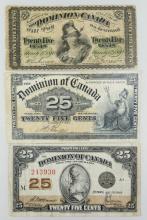 3 CANADIAN FRACTIONAL CURRENCY