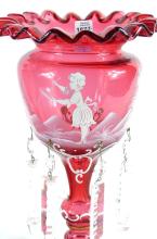 MARY GREGORY STYLE CRANBERRY GLASS LUSTRES