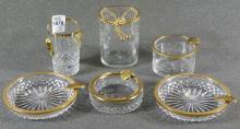 FRENCH CRYSTAL URNS & ASHTRAYS