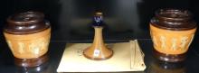 DOULTON LAMBETH TOBACCO HUMIDORS AND CANDLESTICK