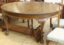 ANTIQUE MAHOGANY DINING TABLE