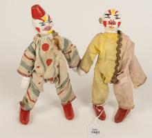 2 SCHOENHUT CLOWN DOLLS