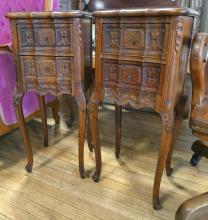 PAIR OF MARBLE TOP LAMP COMMODES