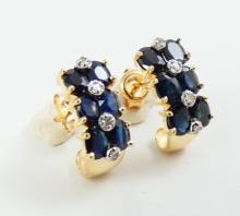 SAPPHIRE & DIAMOND EARRINGS