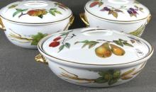 THREE CIRCULAR EVESHAM SERVING DISHES