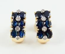 SAPPHIRE & DIAMOND EARRINGS