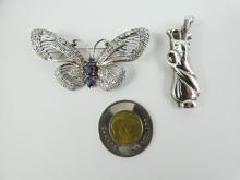 2 STERLING SILVER BROOCHES