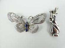 2 STERLING SILVER BROOCHES